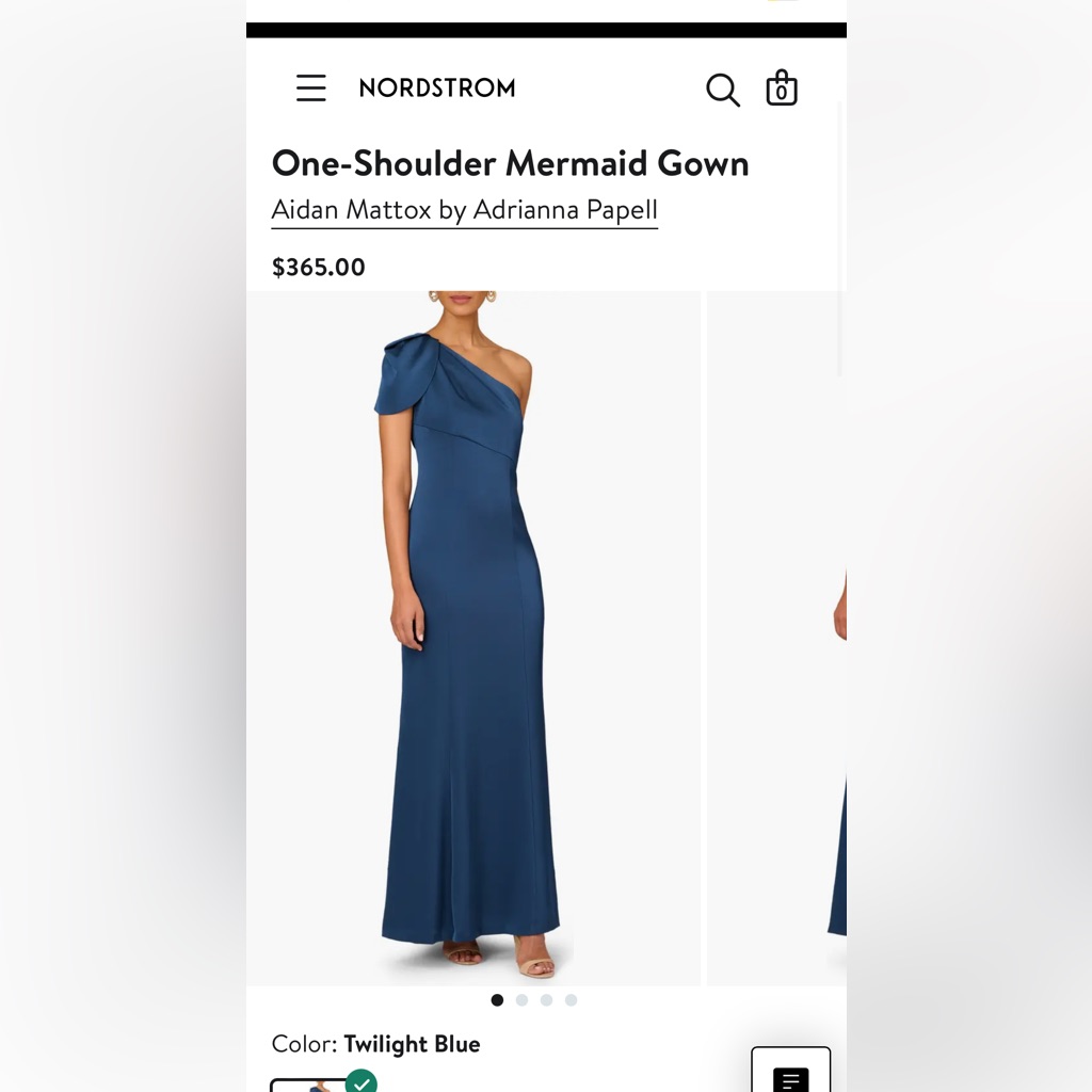 Aidan Mattox By Adrianna Papell One-Shoulder Mermaid Gown